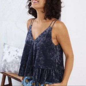 LIKE NEW Aerie Soft Crushed Velvet Ruffle Tank
